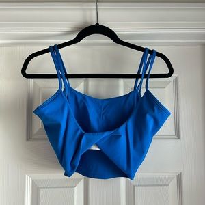 Padded Backless Yoga Crop Tank Top Twist Back Cami